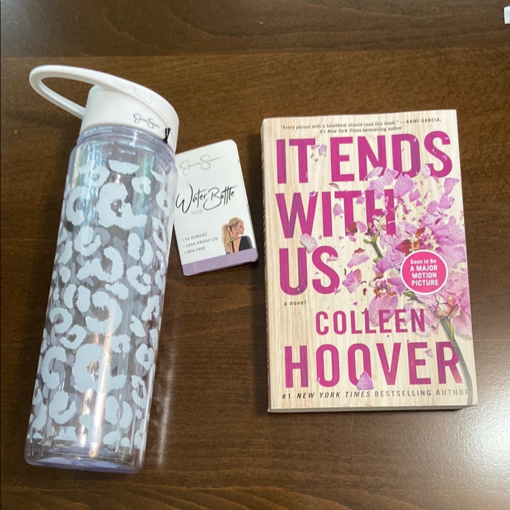 New Leopard Print Water Bottle and It Ends With Us novel